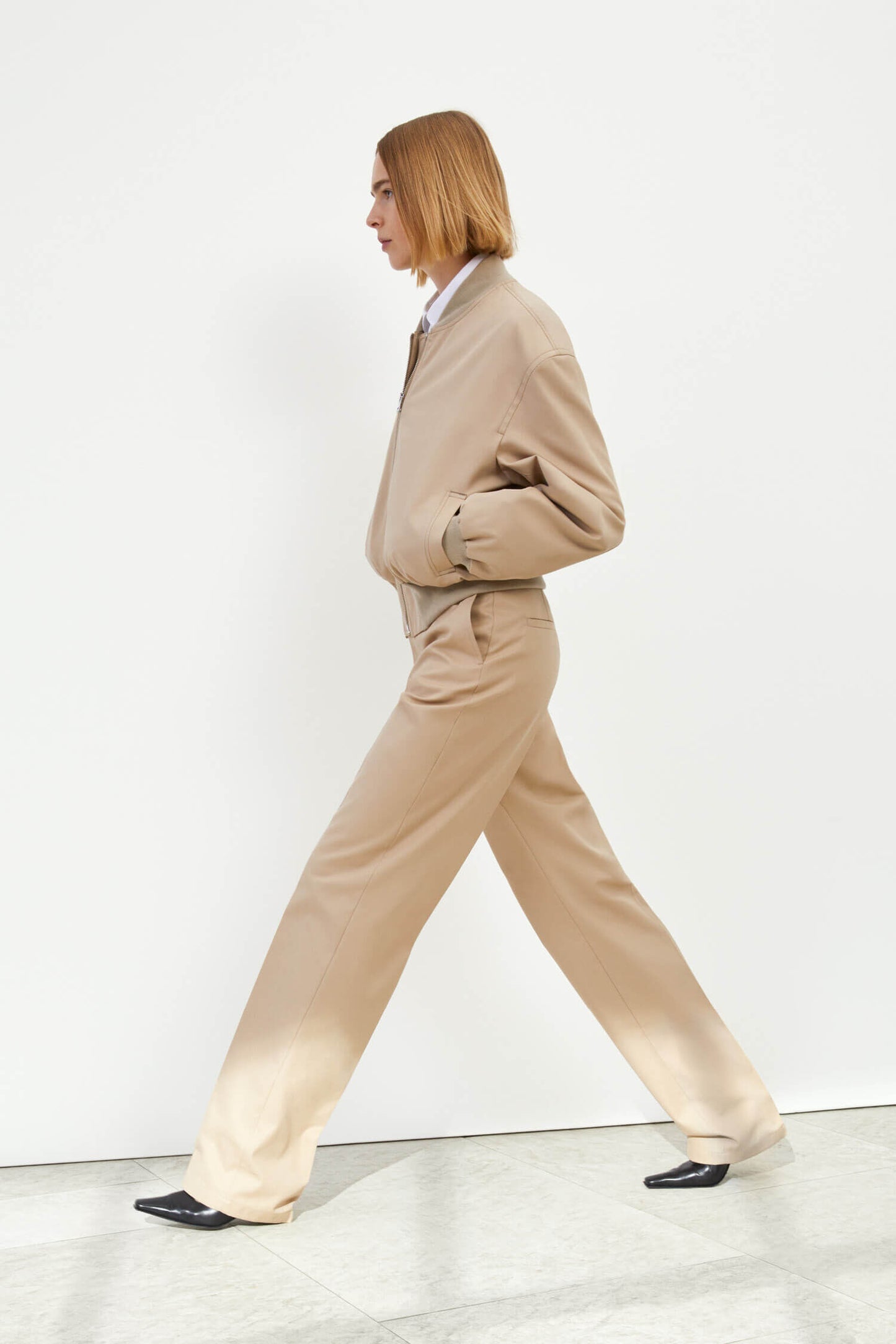 Cotton blouson jacket in sand