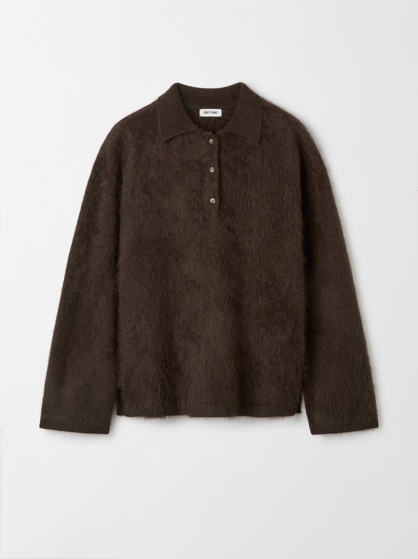 Brushed cashmere polo shirt