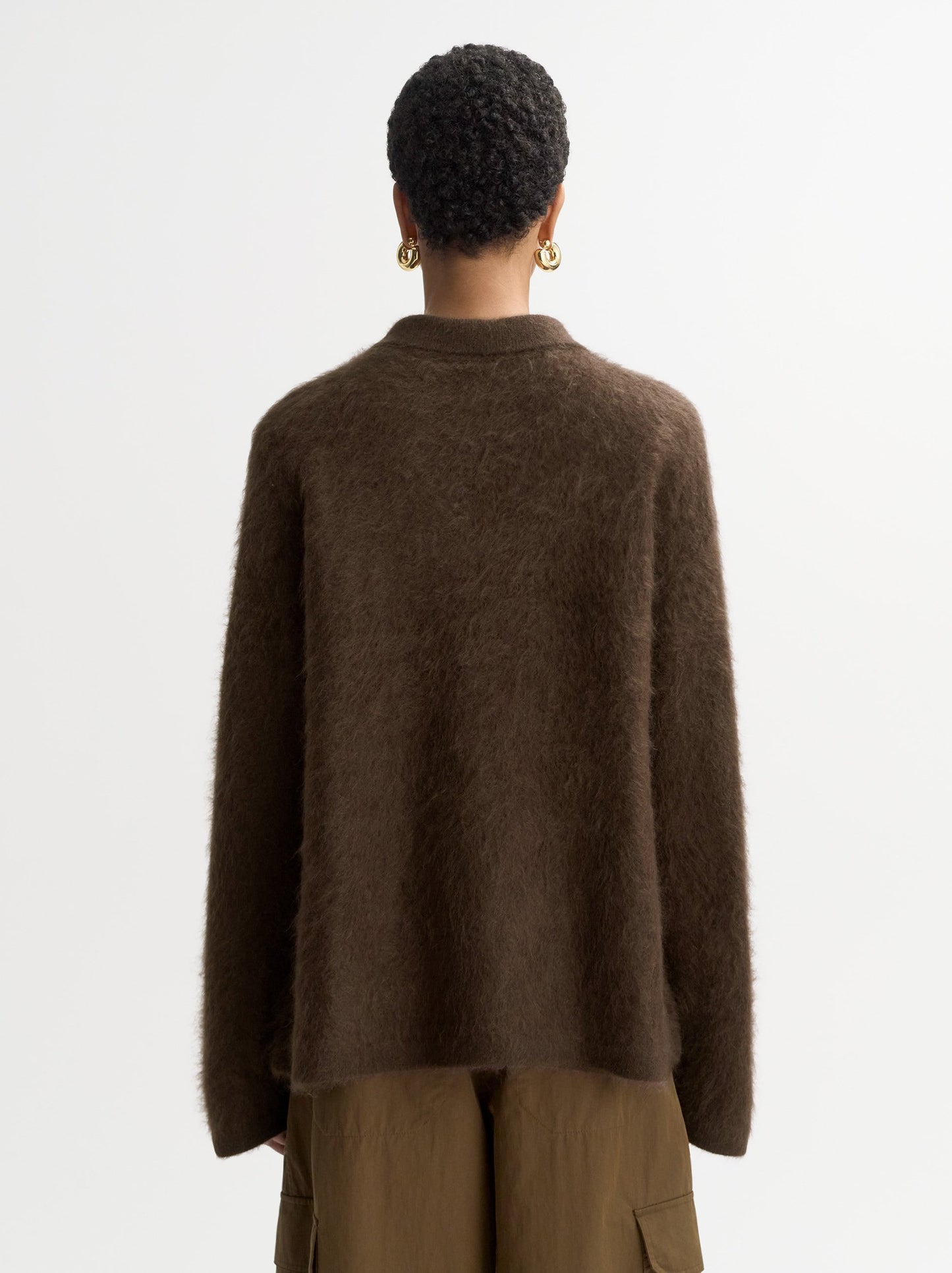 Brushed cashmere polo shirt