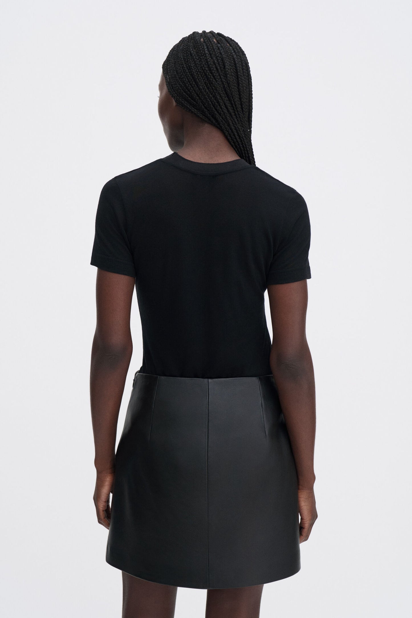 Leather mini skirt black