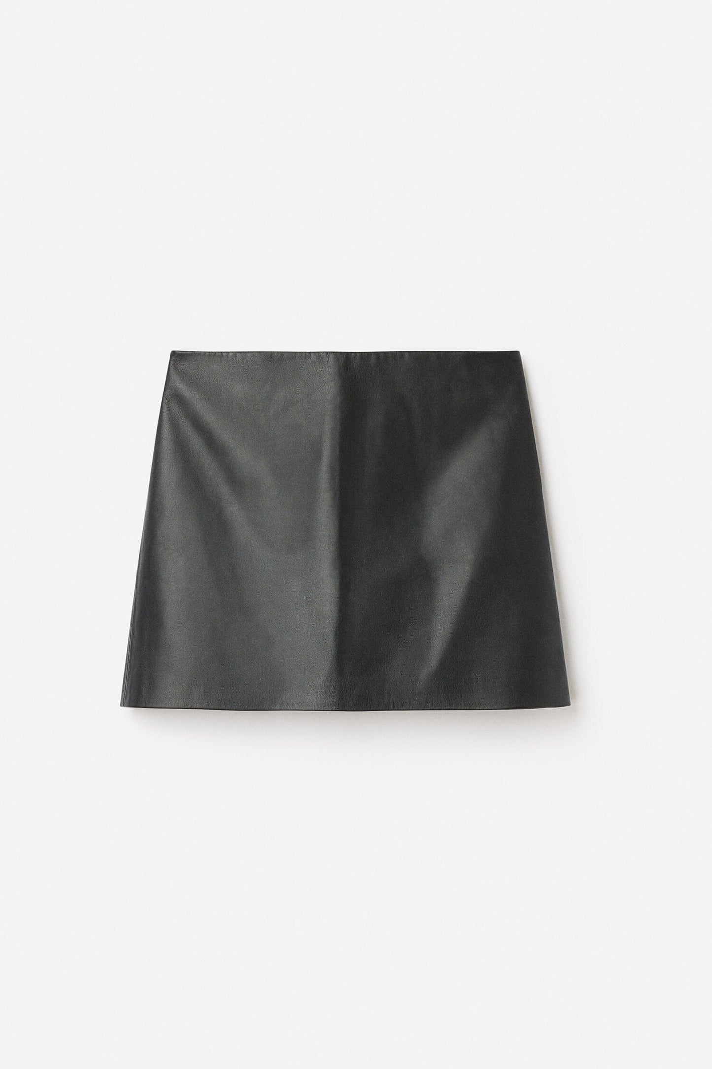 Leather mini skirt black