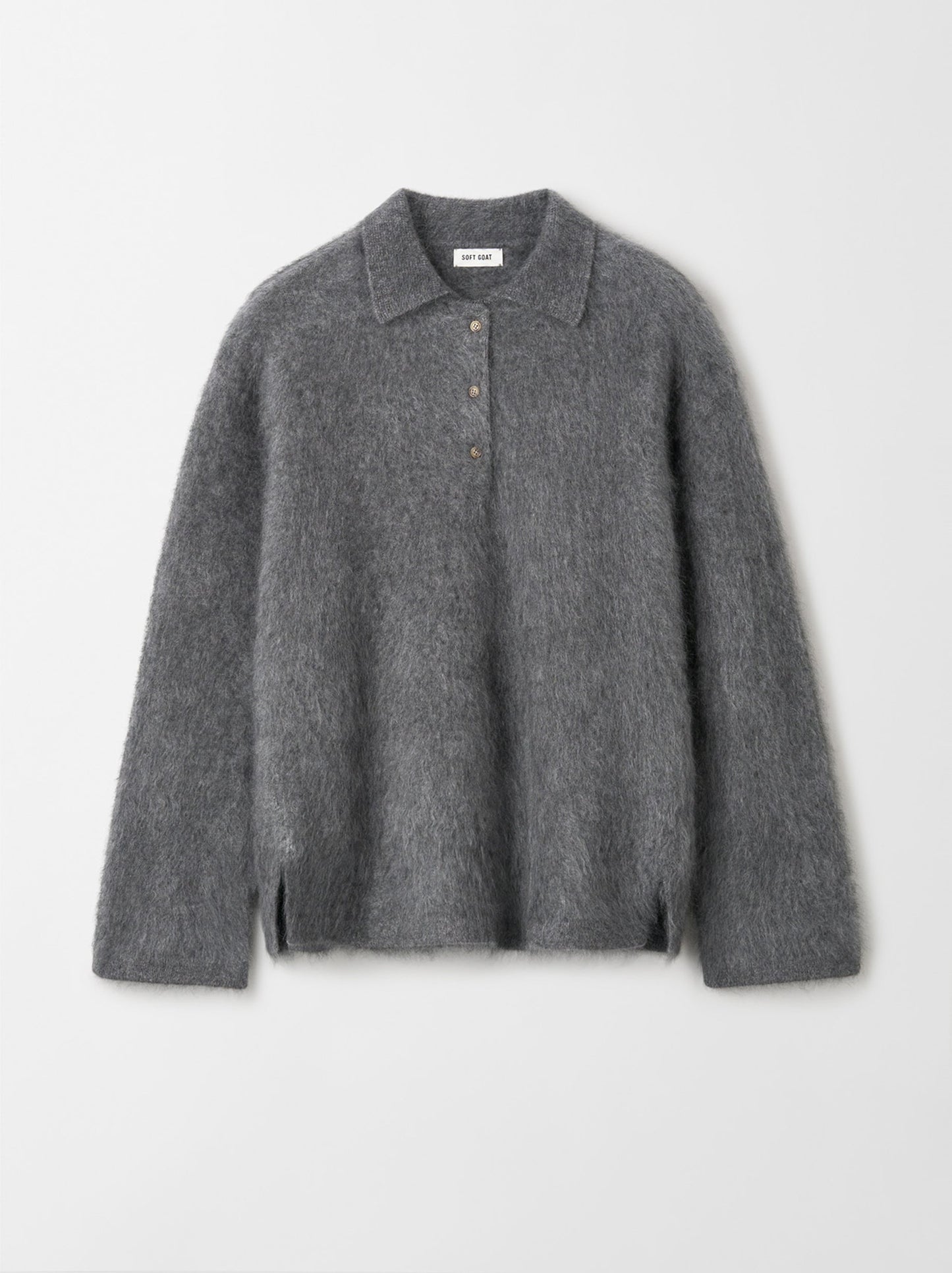 Brushed cashmere polo shirt