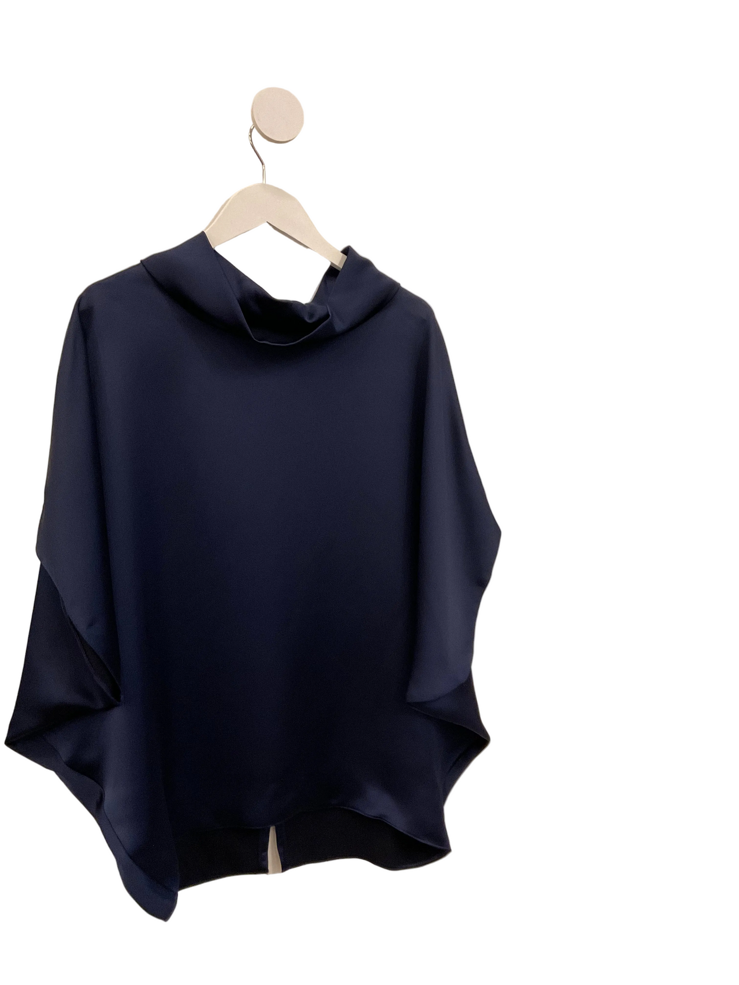 Sage satin top navy