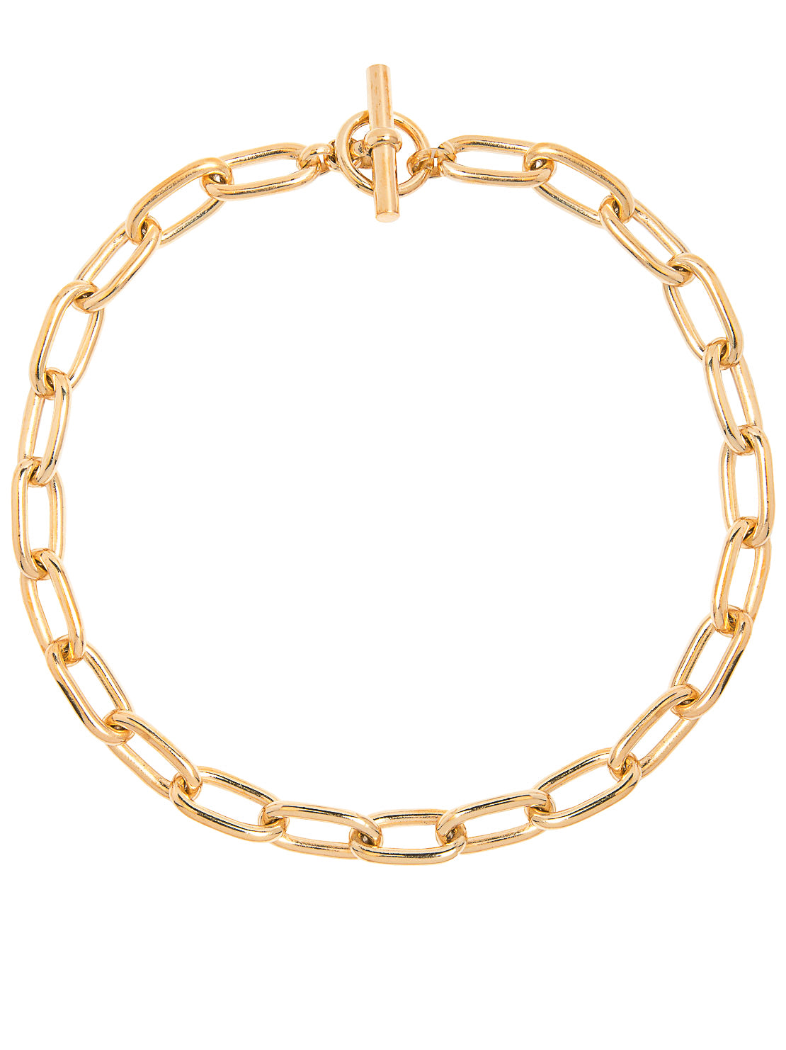 Medium gold oval link necklace