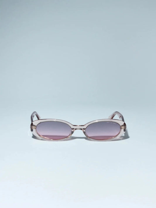 Valentina Transparent Pink Oval Sunglasses