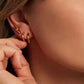Gold t bar stud earrings