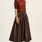 Dalia vegan leather skirt chocolate brown