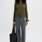 Merino short cardigan laurel green