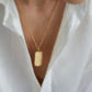 Small Gold Dog Tag on Fine Curb Chain