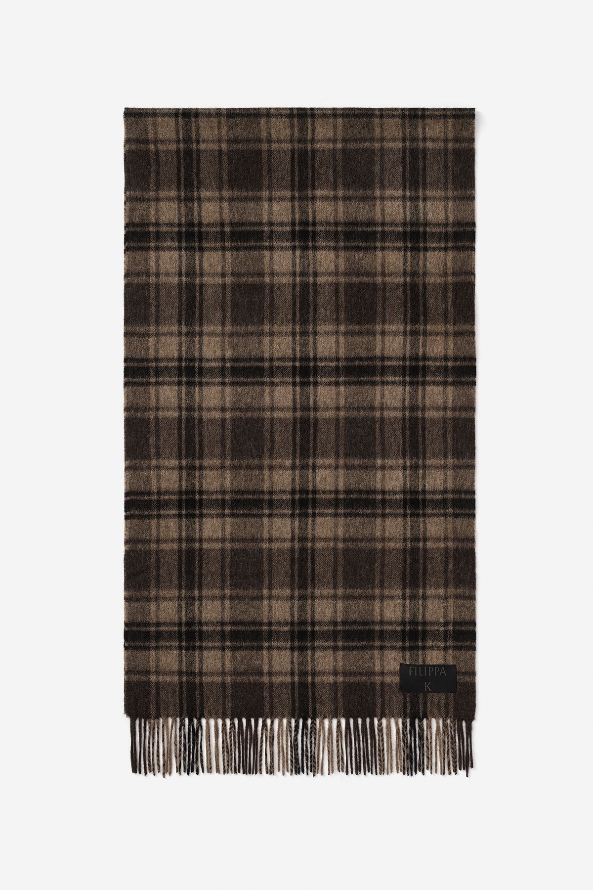 Merino check scarf