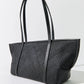 Woven slim bateau tote - black