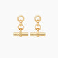 Gold T bar drop earrings