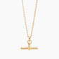Medium gold t bar on belcher chain