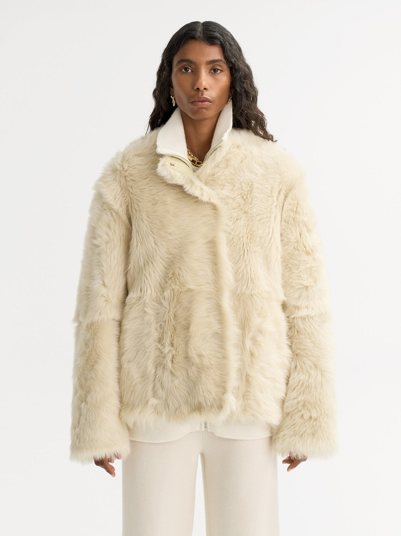 Shearling jacket chalk