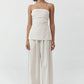 Everyday relaxed pants - ecru stripe