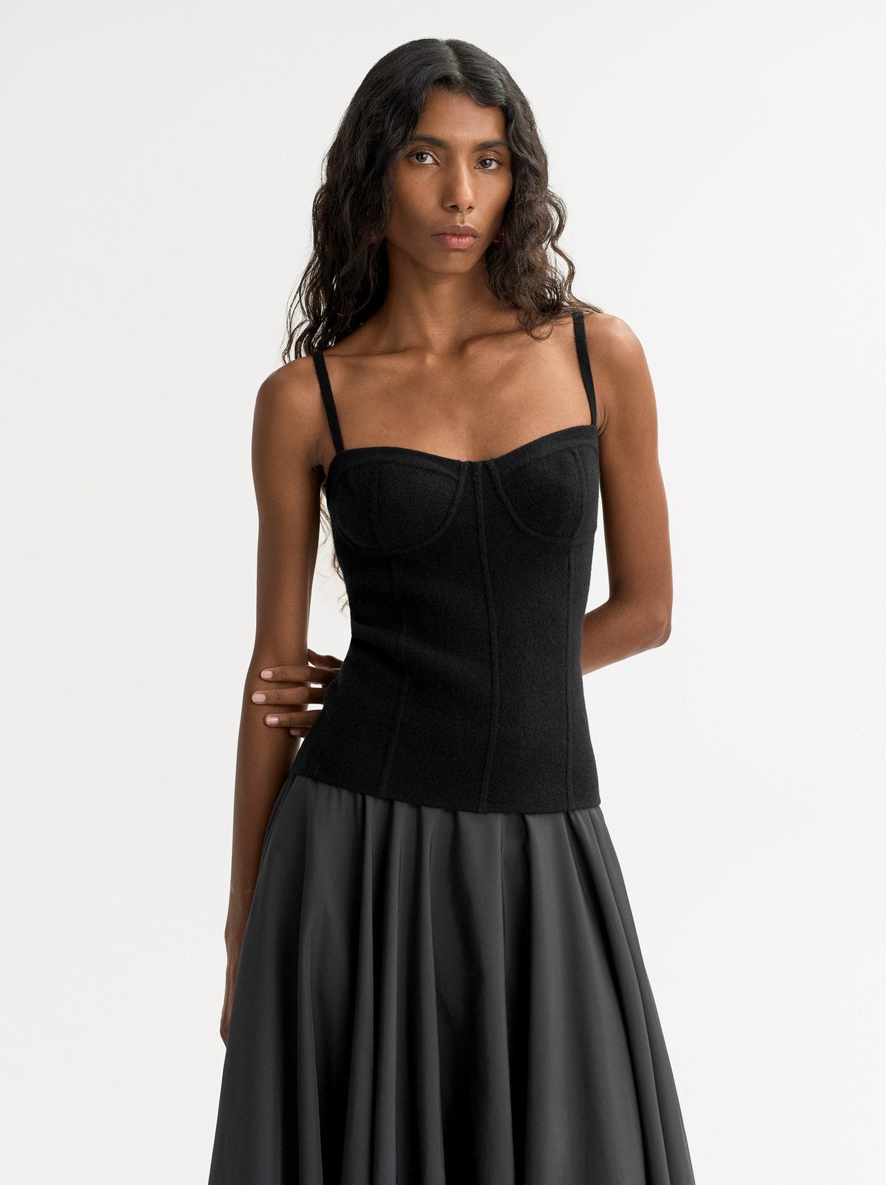 Double knit singlet black