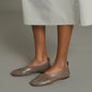 Bala flats khaki patent leather