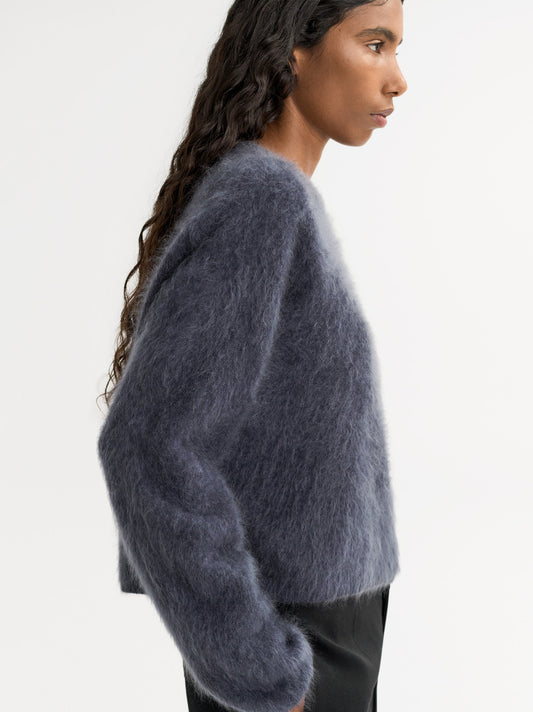 Brushed cashmere crewneck anthracite