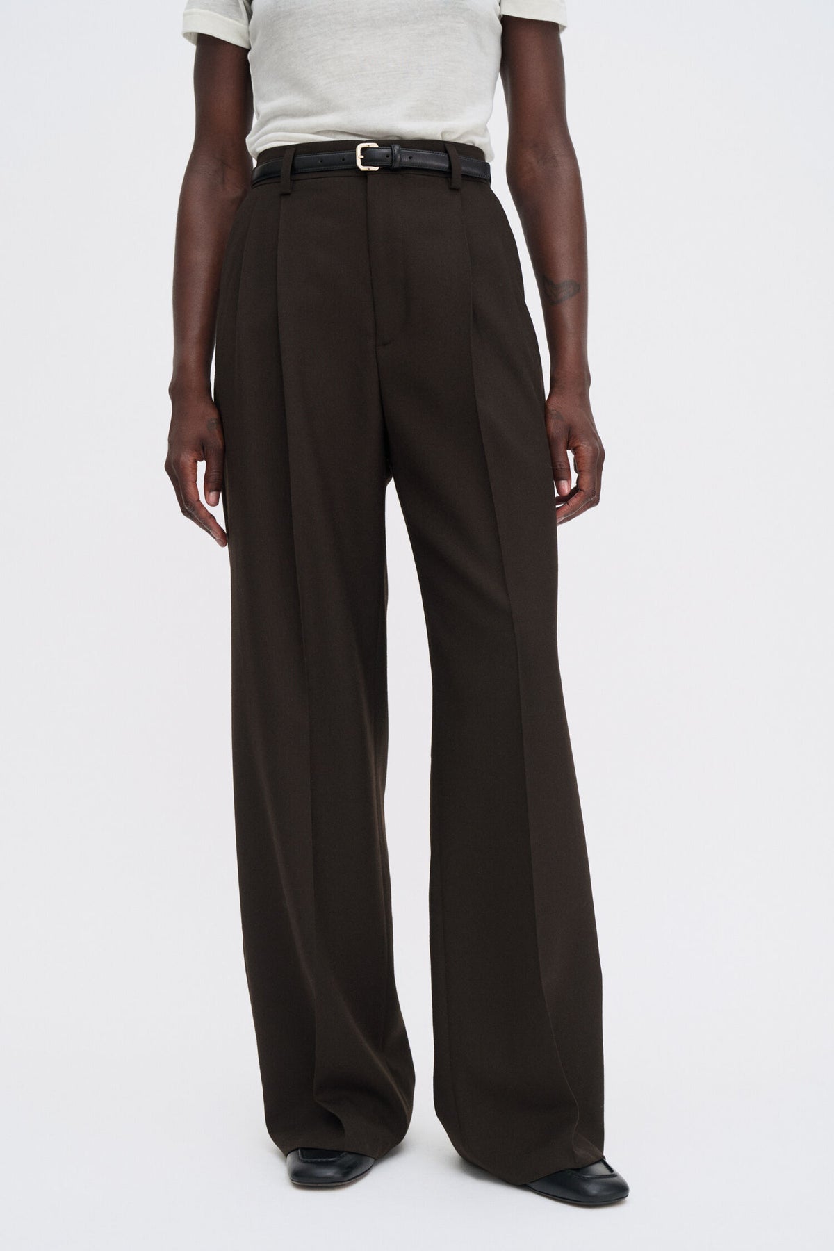 Darcey wool trouser - chocolate
