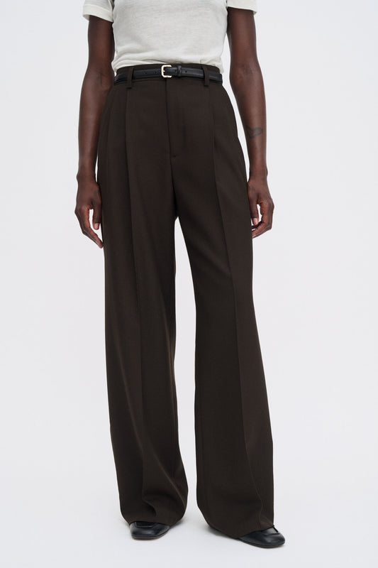 Darcey wool trouser - chocolate