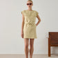 Imane short dress in organic cotton twill cream