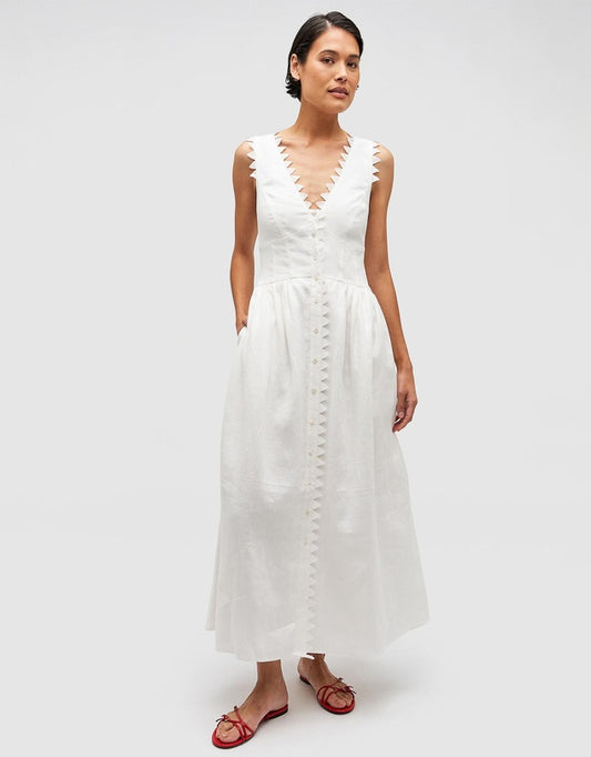 Lace trim apron dress