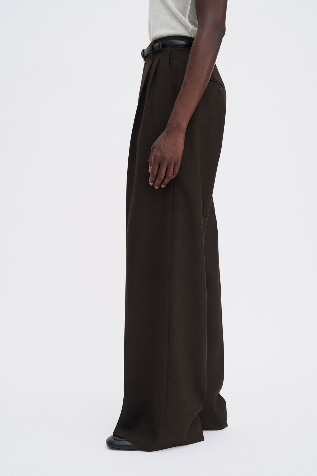 Darcey wool trouser - chocolate