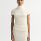 Brushed cashmere top feather white
