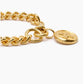 Large gold Moi & Toi disc on large clip bracelet