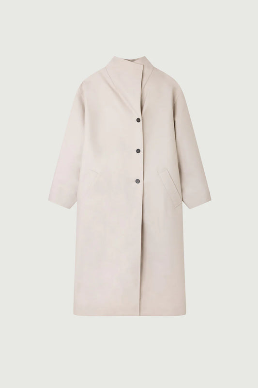 Hyacinthe coat in organic cotton light grey
