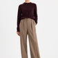 Soft wool crewneck sweater dark burgundy
