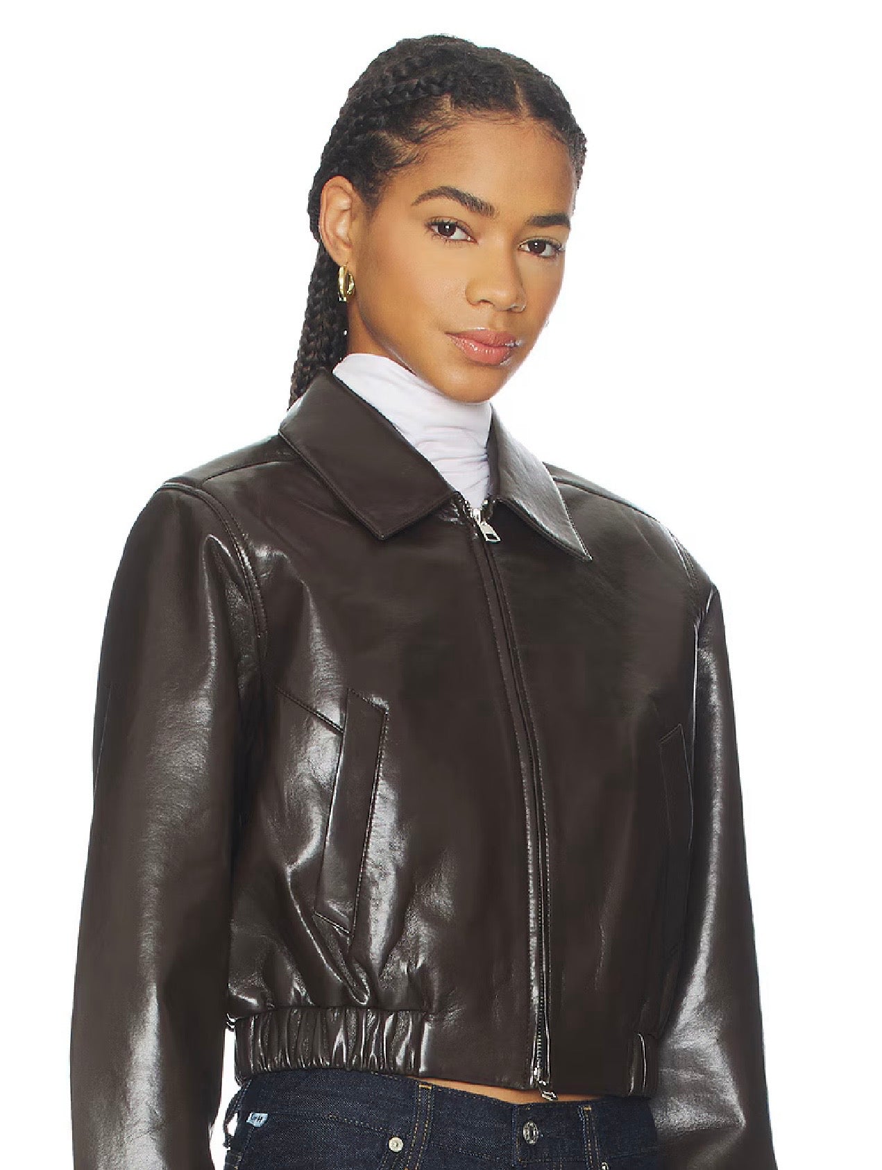Nahla cropped jacket in brown