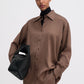 Satin shirt oak brown