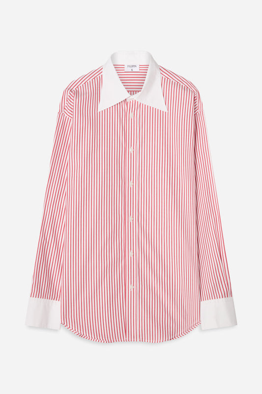 Striped Cotton shirt red