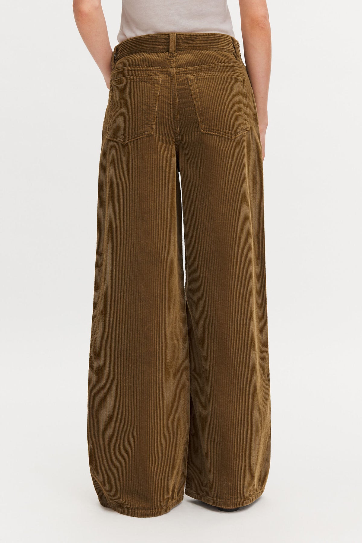 Wide leg corduroy in tobacco