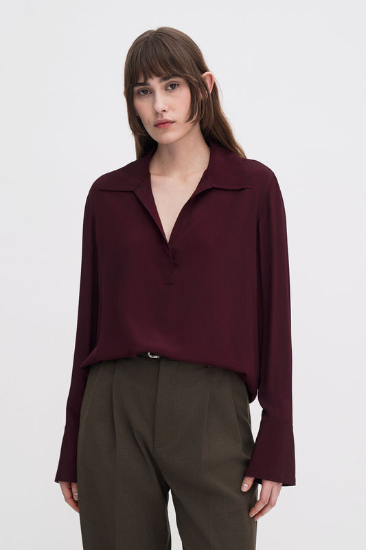 Half placket blouse