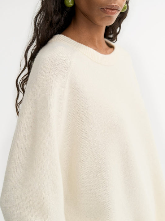 Boyfriend crewneck feather white