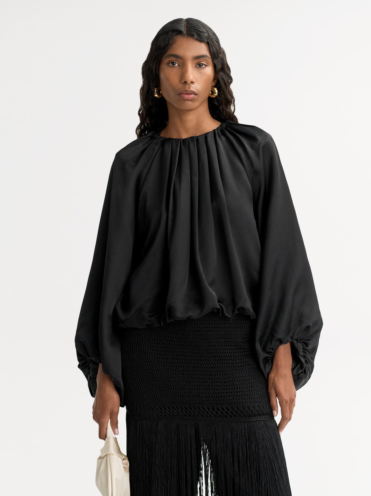 Silk blouse black