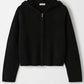 Chunky cashmere hoodie black