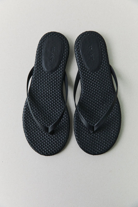 Woven flip flop black