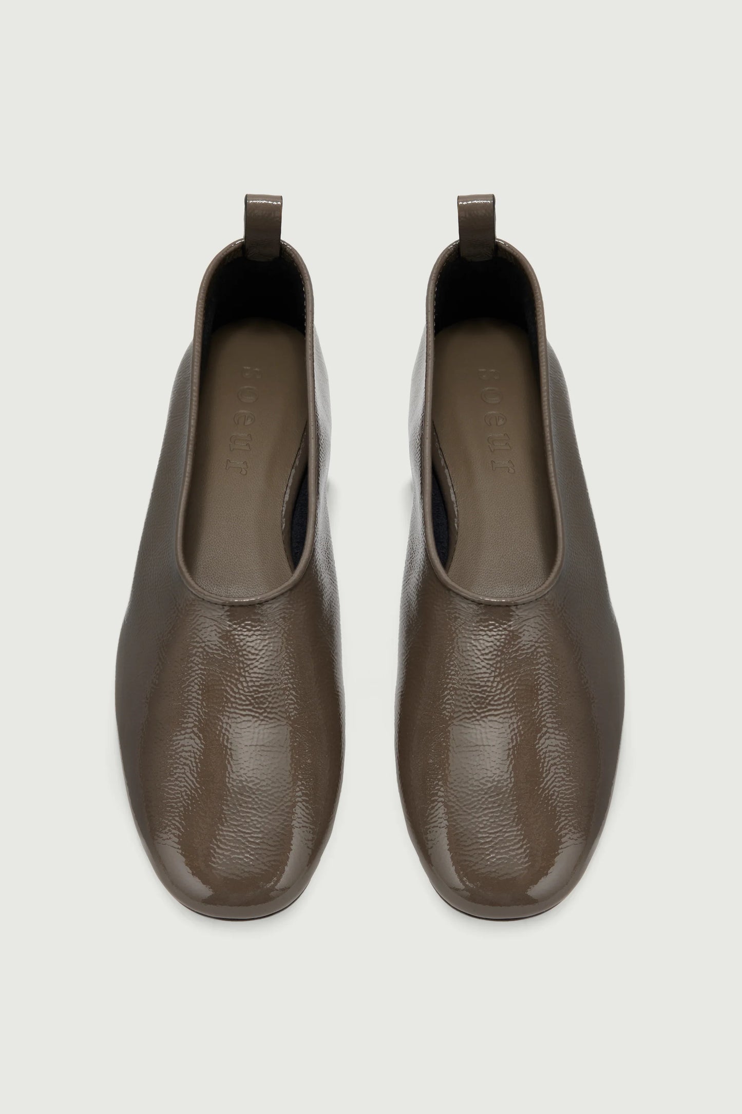 Bala flats khaki patent leather
