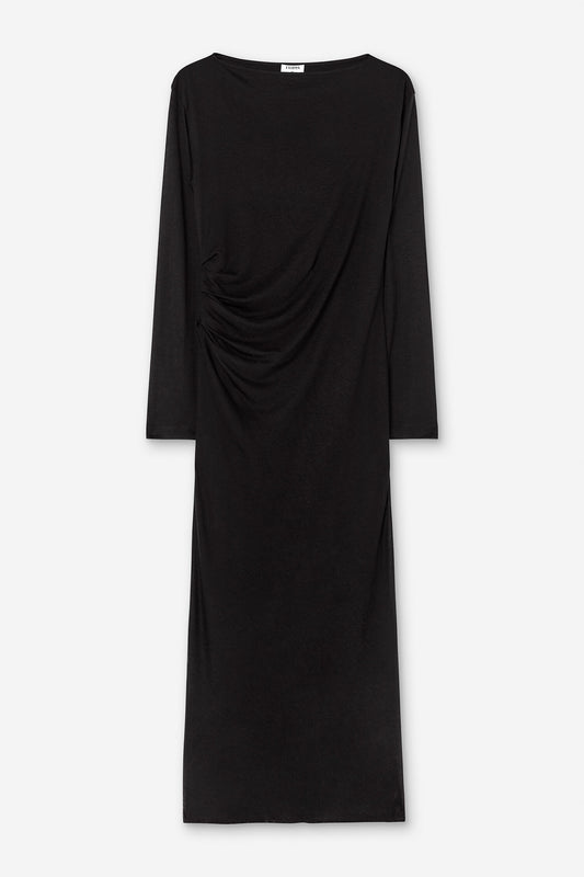 Gathered lyocell cashmere dress