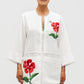 Hibiscus embroidered tunic dress