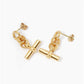 Gold T bar drop earrings