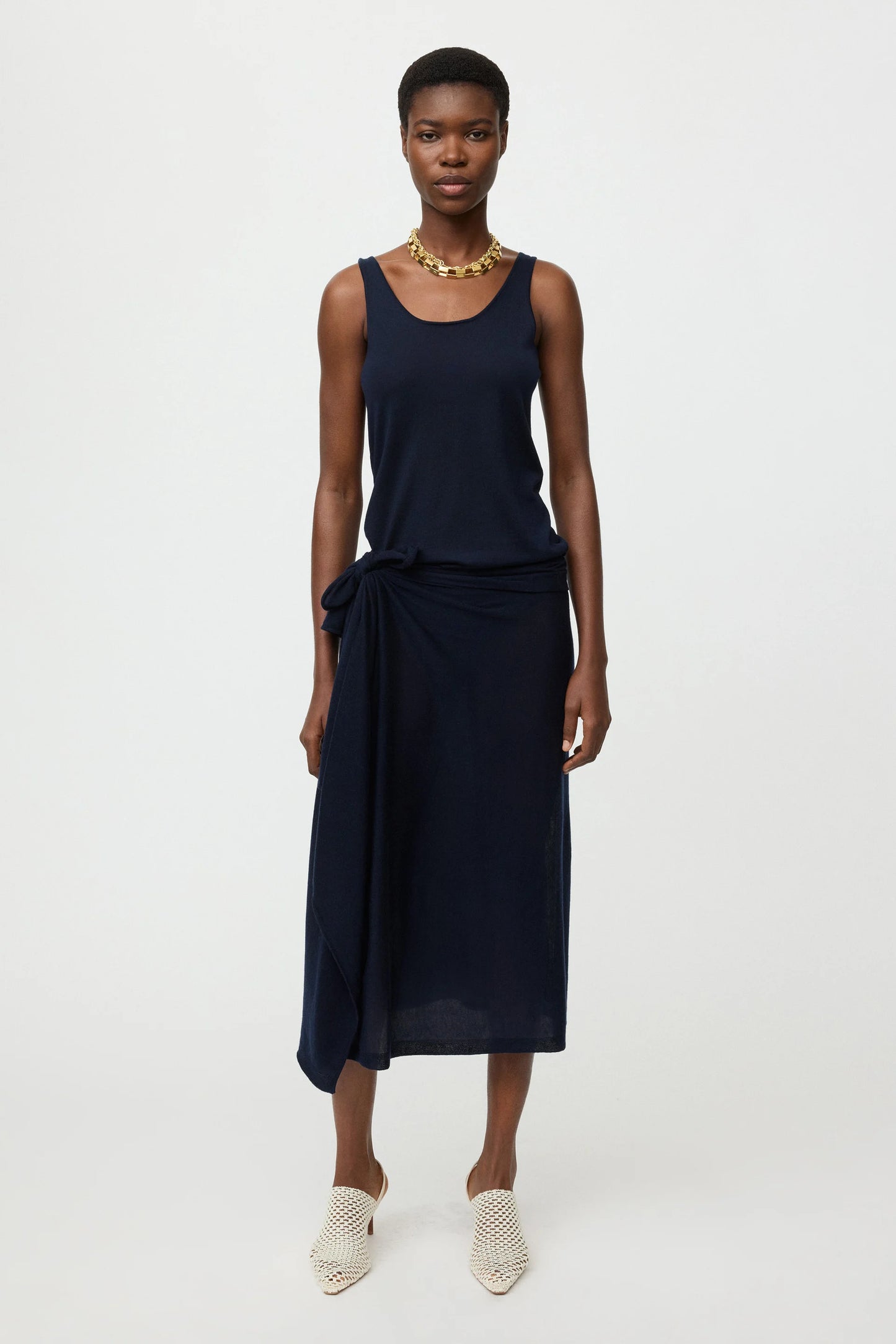 Featherlight singlet cashmere - navy