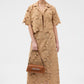 Poppy lace crop shirt camel