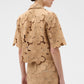 Poppy lace crop shirt camel