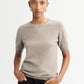 Short sleeve cashmere crewneck greige