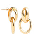 Gold double link stud earring