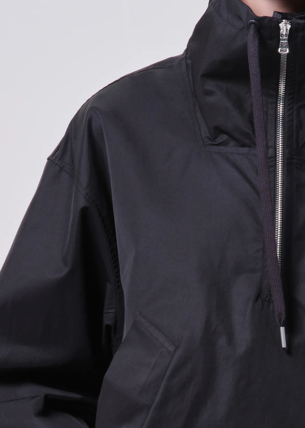Lydia nylon popover anorak - black